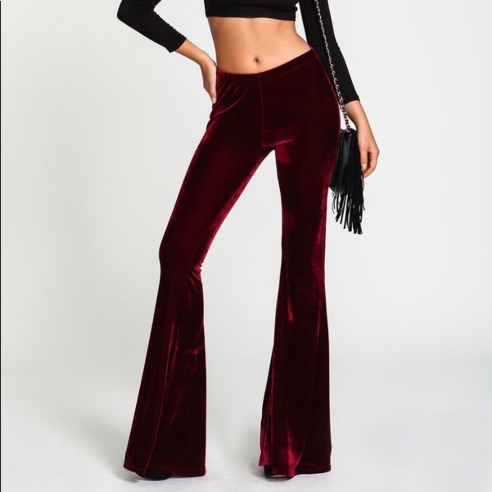 Long Velvet Bell Bottoms Annabel Lee Flare Pants